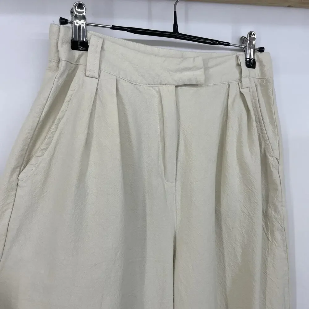Nasty Gal 28x29 Size‎ 4 Wide Leg Trouser Pants High Rise Cream Neutral Office